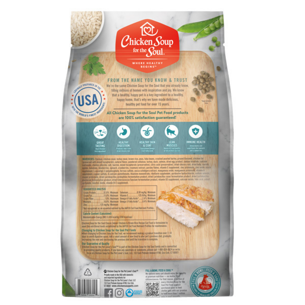 Chicken Soup For The Soul Indoor Recipe with Chicken & Brown Dry Cat Food (13.5 lb)