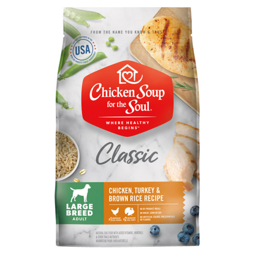 Chicken Soup ForThe Soul Large Breed Adult Recipe with Chicken, Turkey & Brown Rice Dry Dog Food, 28-lb
