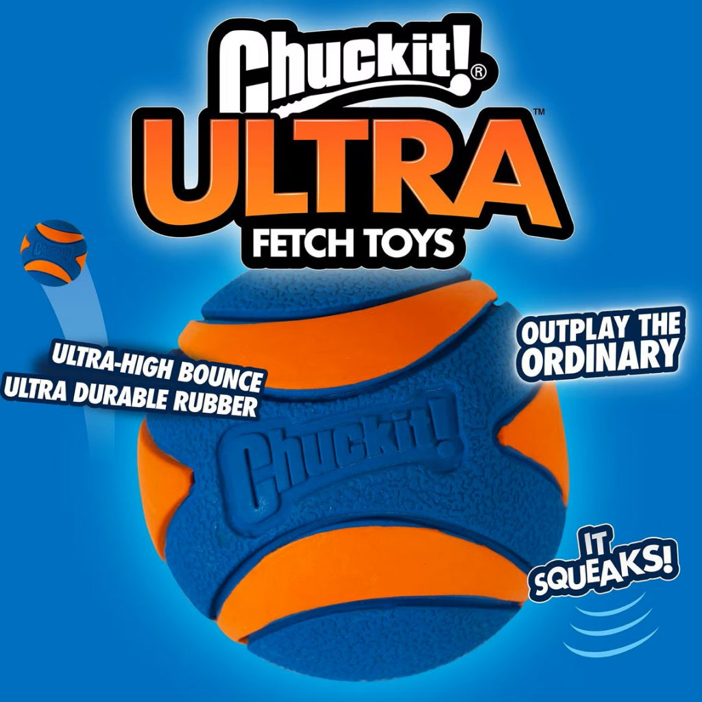 Chuckit! Ultra Squeaker Ball Toy For Dogs, Small (2 pack)