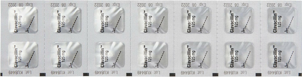 Clavacillin (Amoxicillin Trihydrate/Clavulanate Potassium) Tablets, 125mg