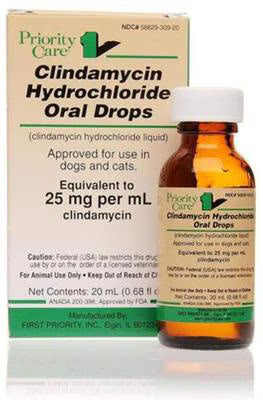 Clindamycin 25mg/ml Oral Drops (20ml), (Manufacturer may vary)