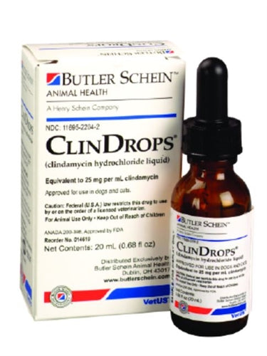 Clindamycin 25mg/ml Oral Drops (20ml), (Manufacturer may vary)