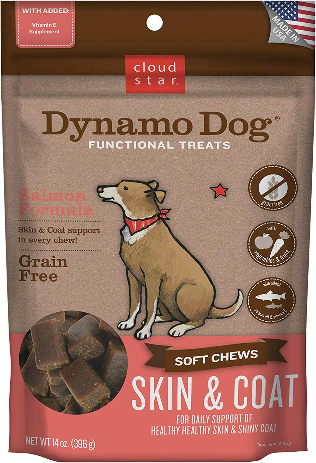 Cloud Star Dynamo Dog Functional Skin & Coat Salmon Soft Chews (14 oz)