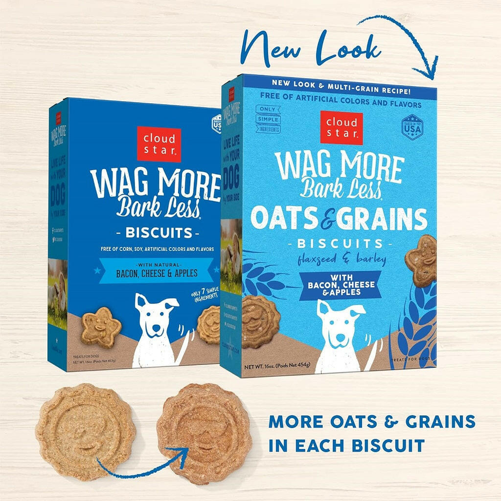 Cloud Star Wag More Bark Less Bacon, Cheese & Apples Crunchy Dog Biscuits