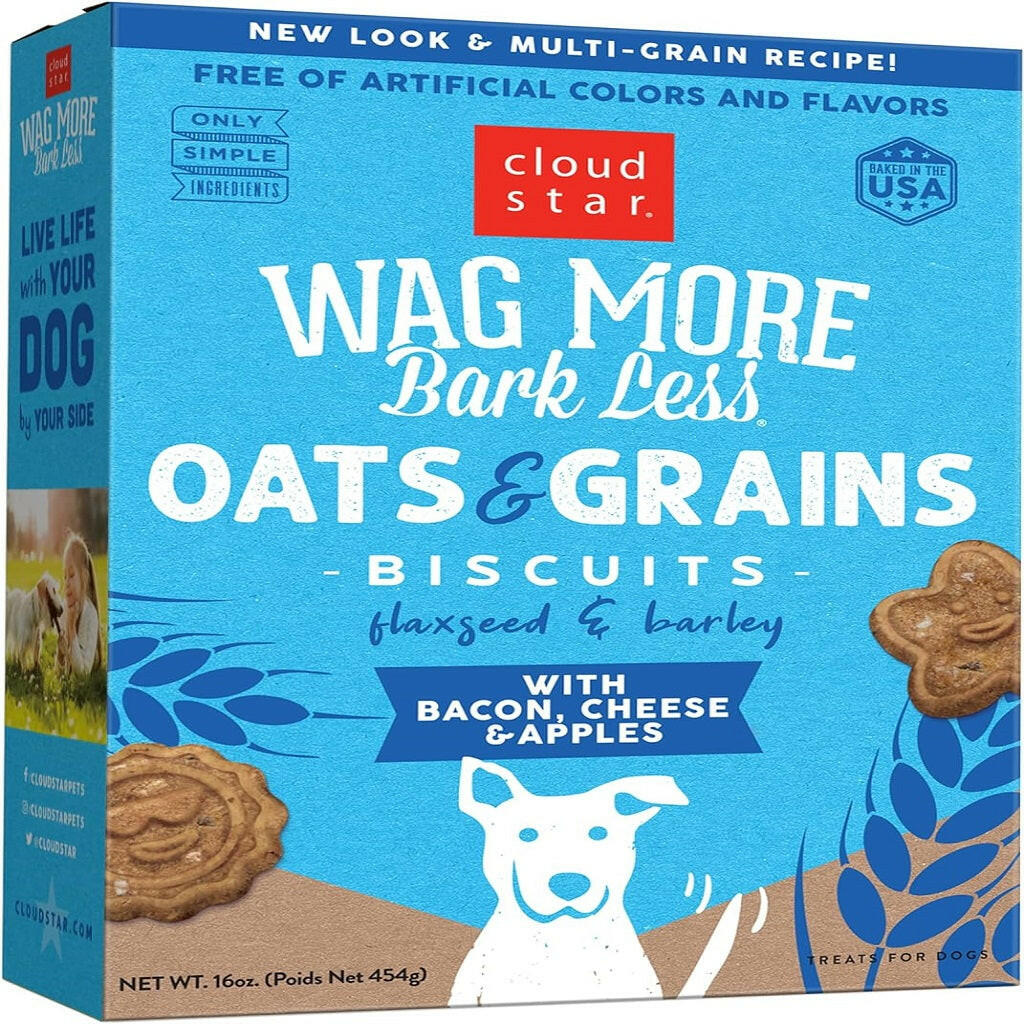 Cloud Star Wag More Bark Less Bacon, Cheese & Apples Crunchy Dog Biscuits
