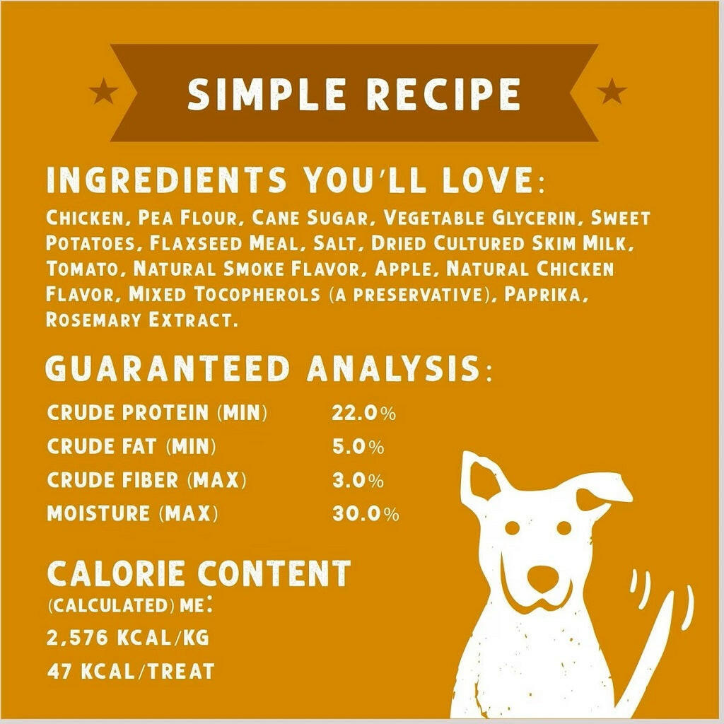 Cloud Star Wag More Bark Less Chewy BBQ Chicken Sliders Dog Treats (8 oz)