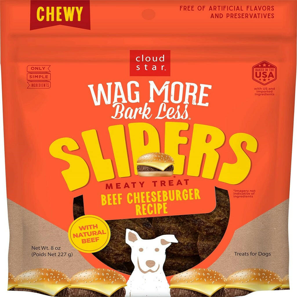 Cloud Star Wag More Bark Less Chewy Beef Cheeseburger Sliders Dog Treats (8 oz)