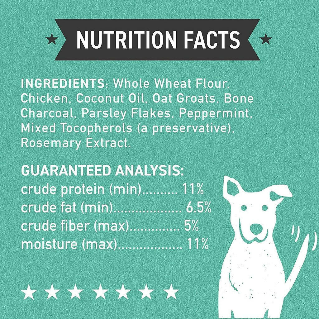 Cloud Star Wag More Bark Less Chicken, Charcoal, Parsley & Mint Dental Biscuits for Dogs (14 oz)