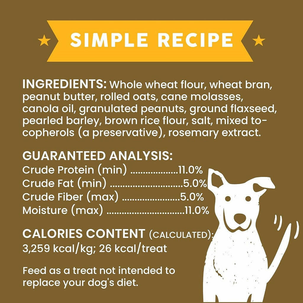 Cloud Star Wag More Bark Less Oats & Grains Peanut Butter Crunchy Dog Biscuits