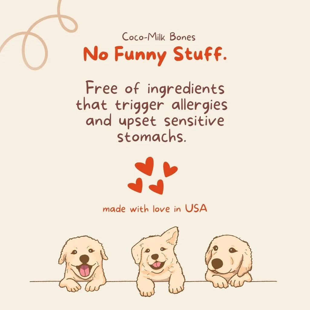 Cocotherapy Coco-Milk Bones Biscuit Organic Coconut Treat for Dogs, 6-oz