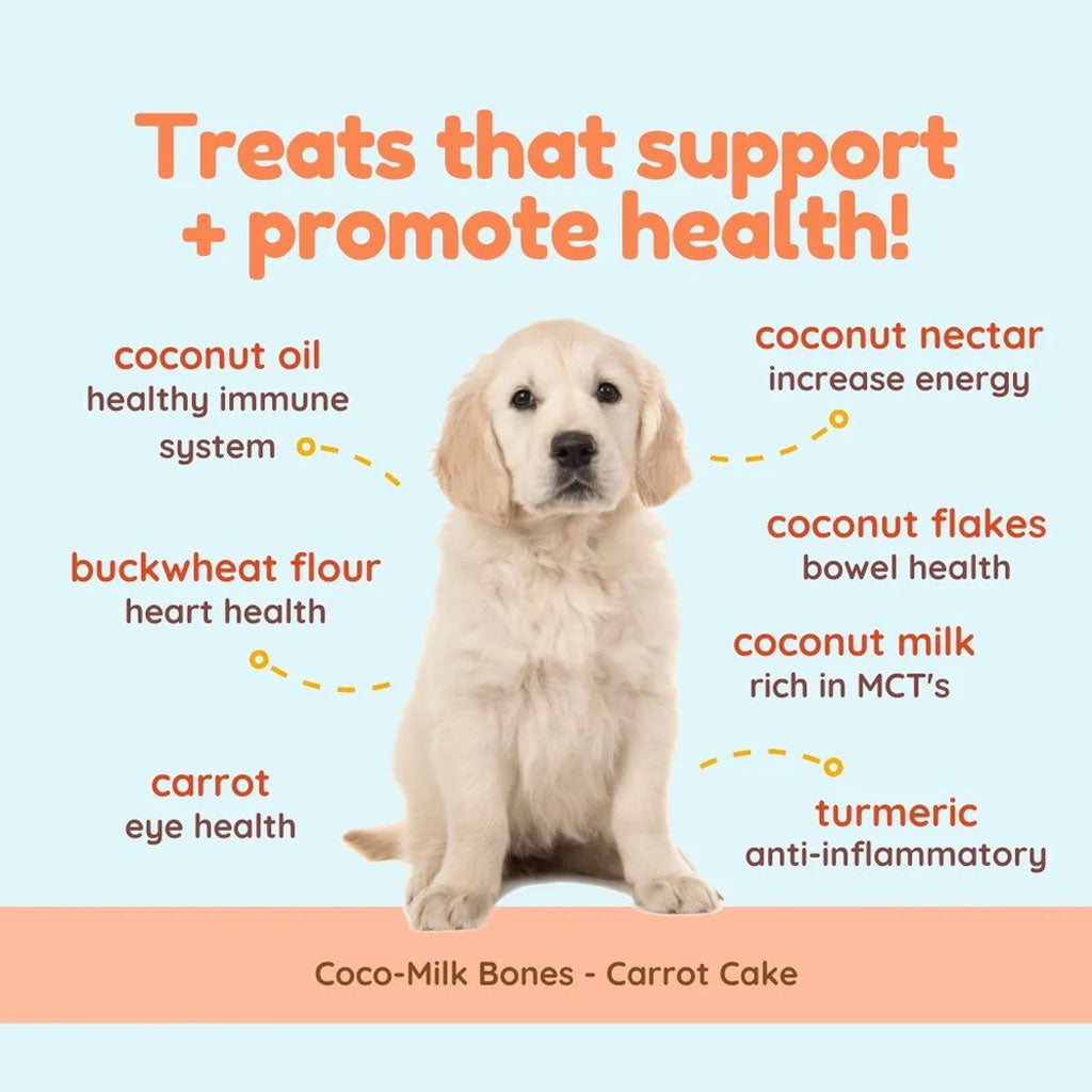 Cocotherapy Coco-Milk Bones Biscuit Organic Coconut Treat for Dogs, 6-oz