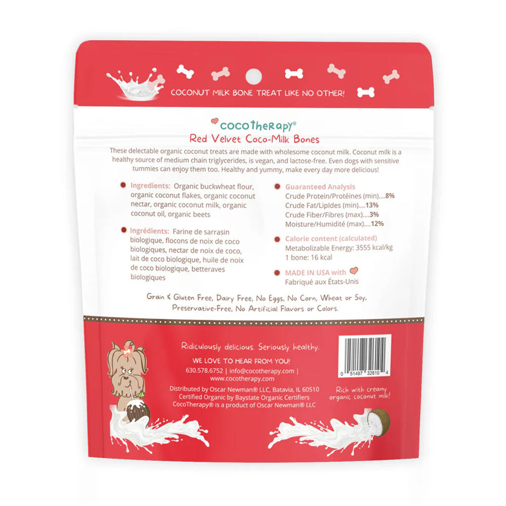 Cocotherapy Coco-Milk Bones Biscuit Organic Coconut Treat for Dogs, 6-oz