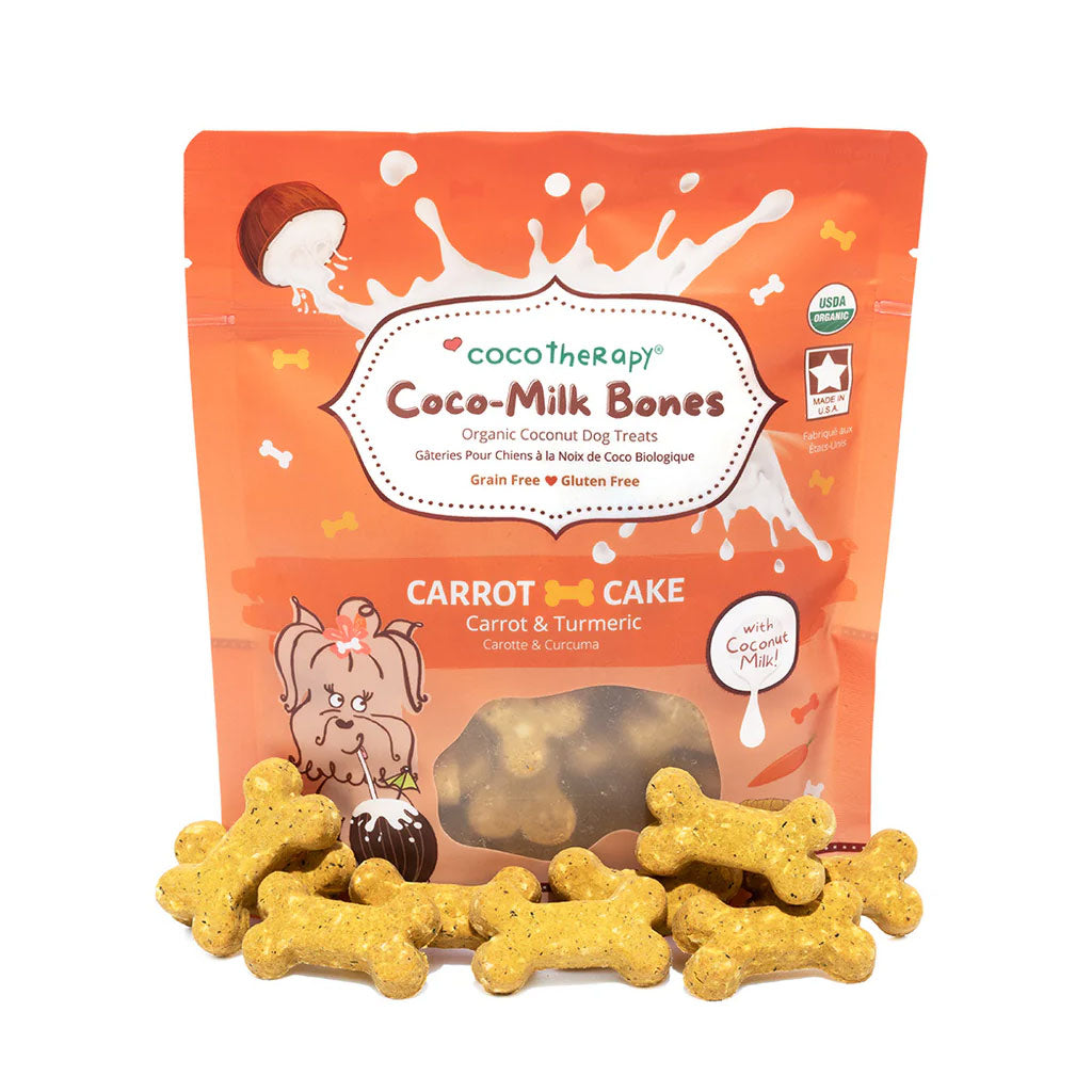Cocotherapy Coco-Milk Bones Biscuit Organic Coconut Treat for Dogs, 6-oz