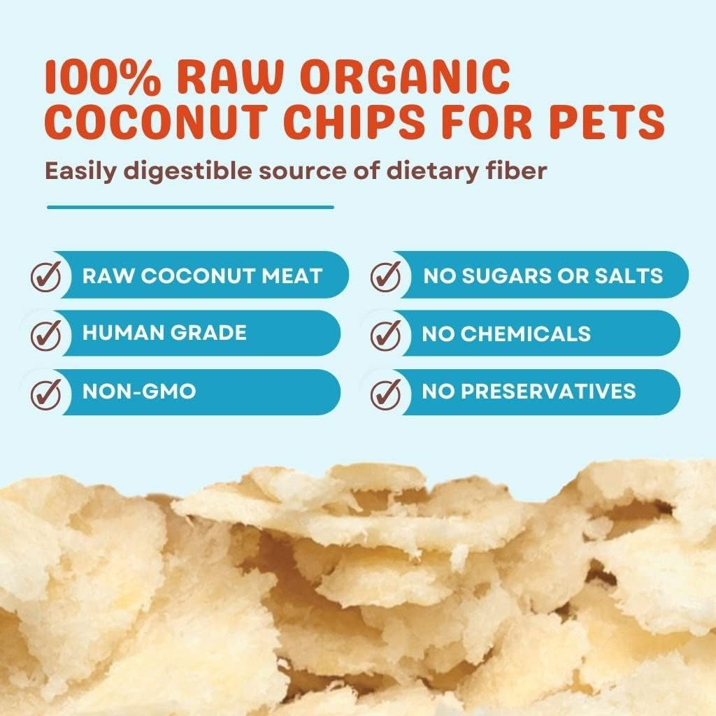 Cocotherapy Coconut Chips Raw Coconut for Dogs, Cats & Birds, 6-oz