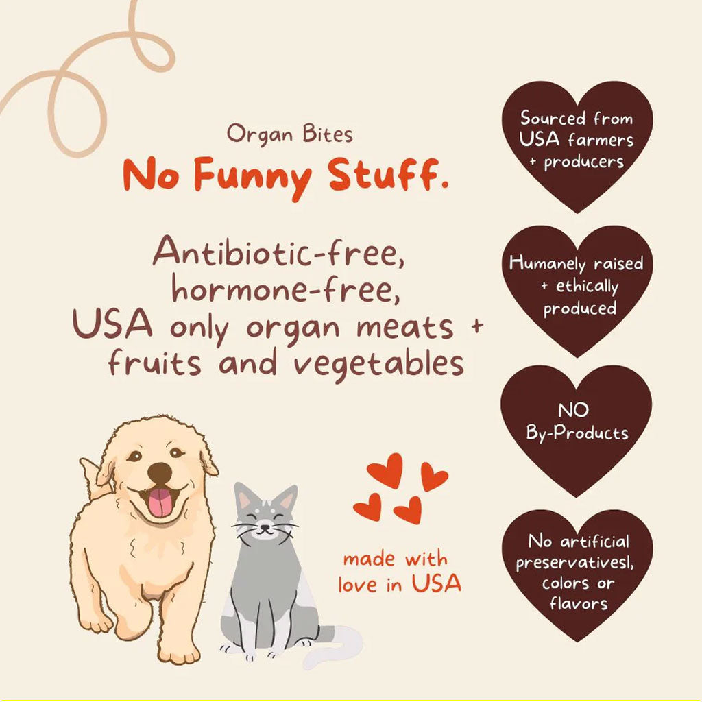 Cocotherapy Organ Bites! Raw Organ Meat Treat for Dogs and Cats, 3-oz