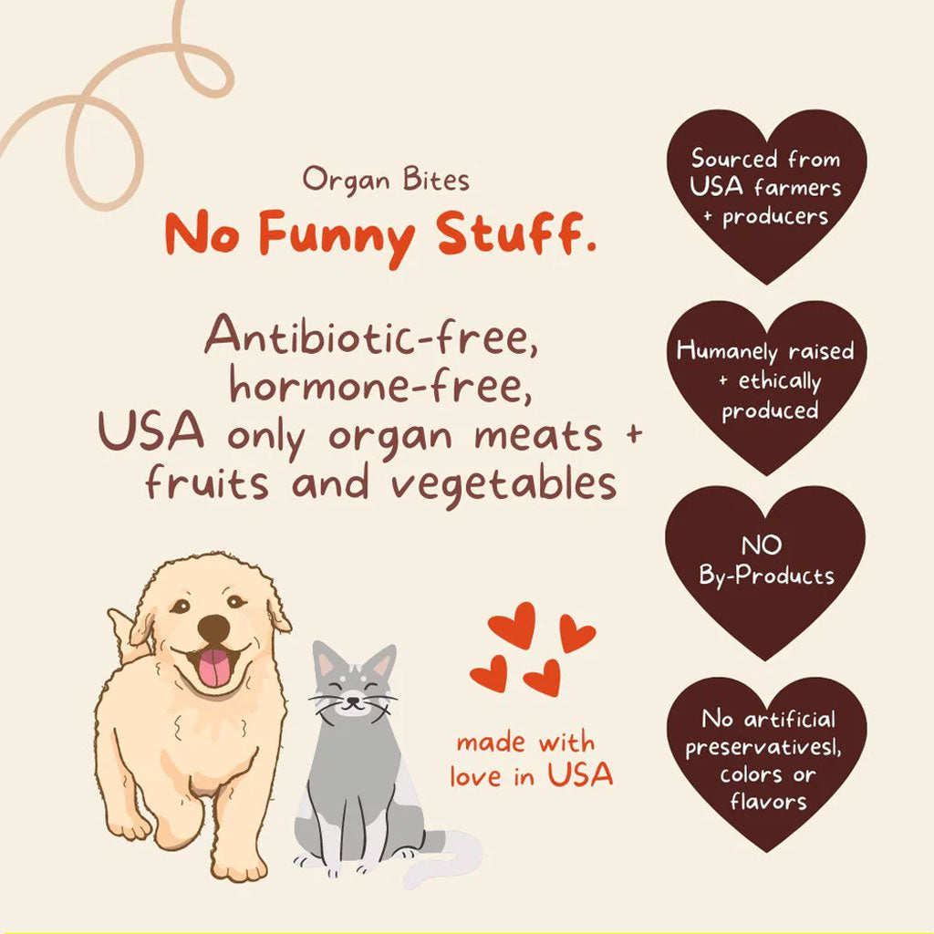 Cocotherapy Organ Bites! Raw Organ Meat Treat for Dogs and Cats, 3-oz