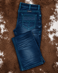 Colorful BootStitch Bootcut Jeans in Medium Wash by Cowgirl Tuff