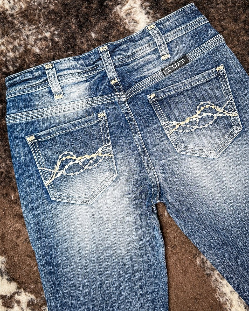 Cool N Edgy Mid-Rise Bootcut Jeans by Cowgirl Tuff