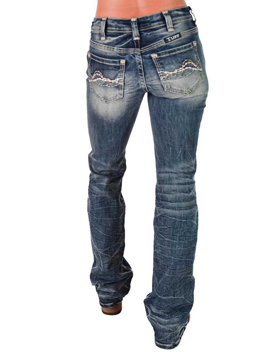 Cool N Edgy Mid-Rise Bootcut Jeans by Cowgirl Tuff