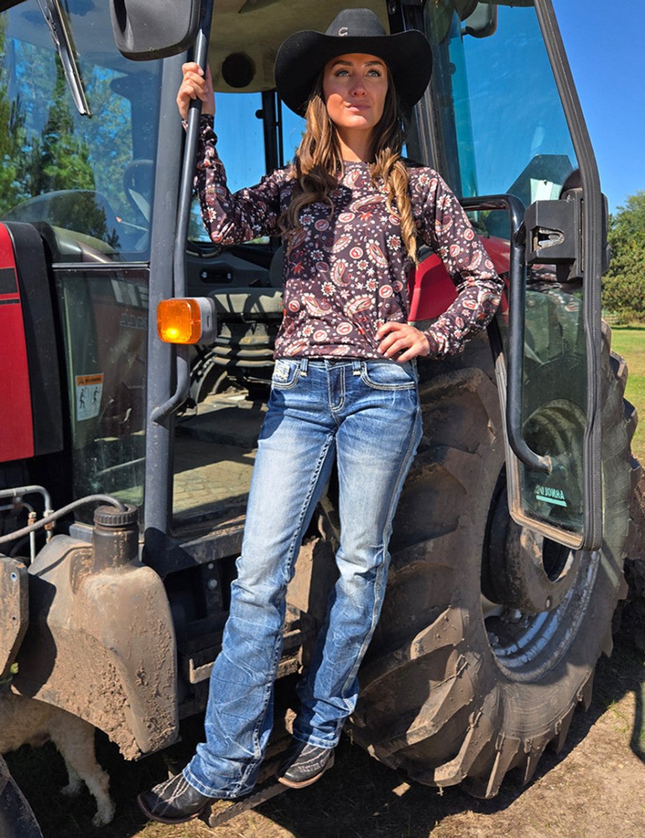 Cool N Edgy Mid-Rise Bootcut Jeans by Cowgirl Tuff