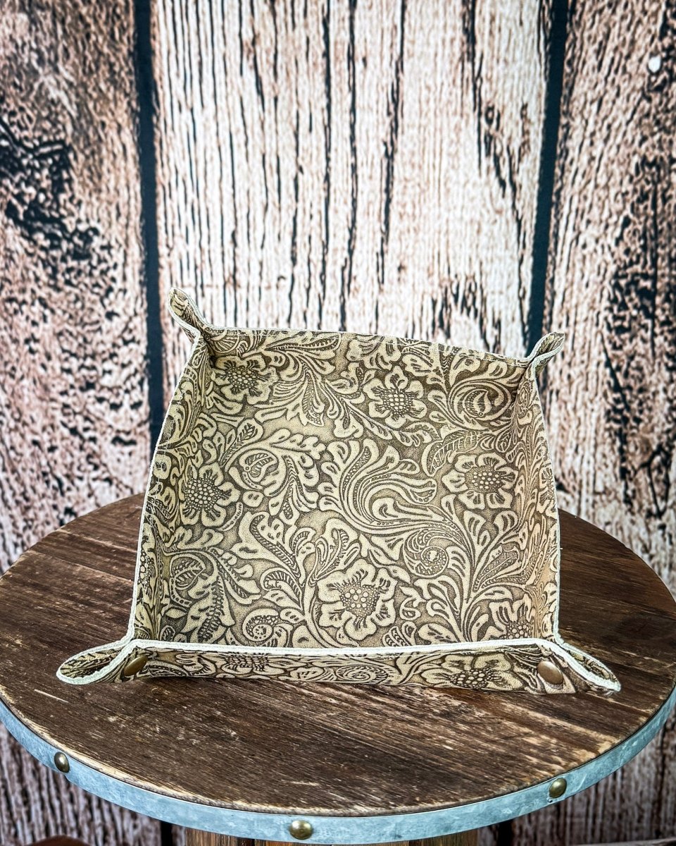 Copperwind Leather Tray in Antique Brown
