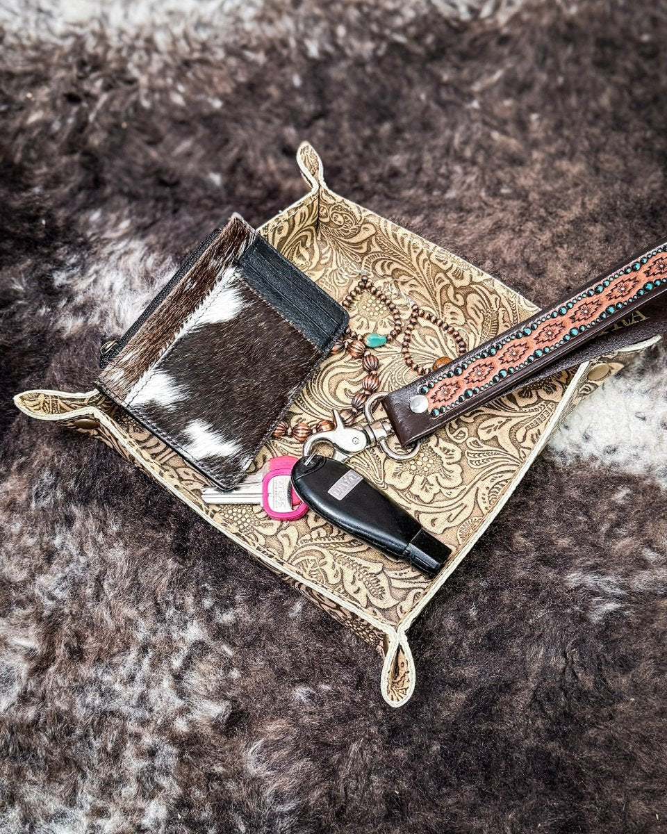 Copperwind Leather Tray in Antique Brown