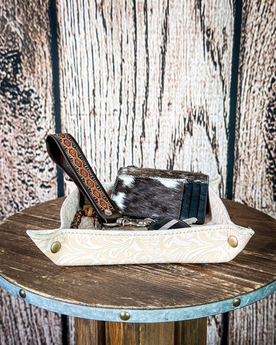 Copperwind Leather Tray in Natural