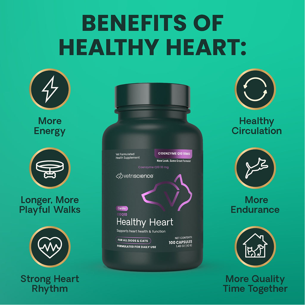 CoQ10 Healthy Heart Capsules for Dogs and Cats (100 capsules)