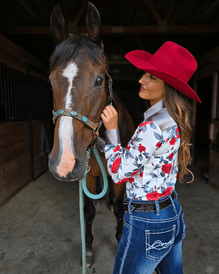 Cowgirl Tuff Smokey Rose Pullover Button Up