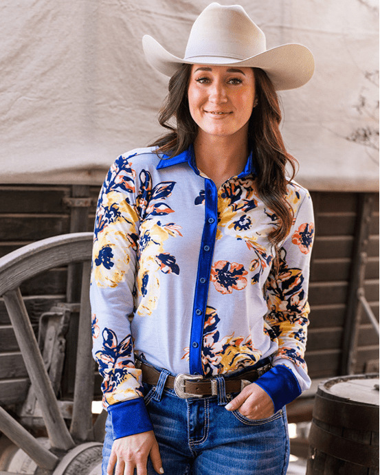 Cowgirl Tuff Sweet Bluebell Breeze Pullover Button Up