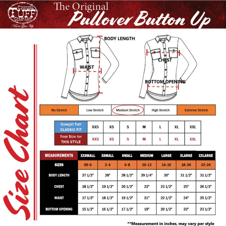 Cowgirl Tuff Sweet Bluebell Breeze Pullover Button Up