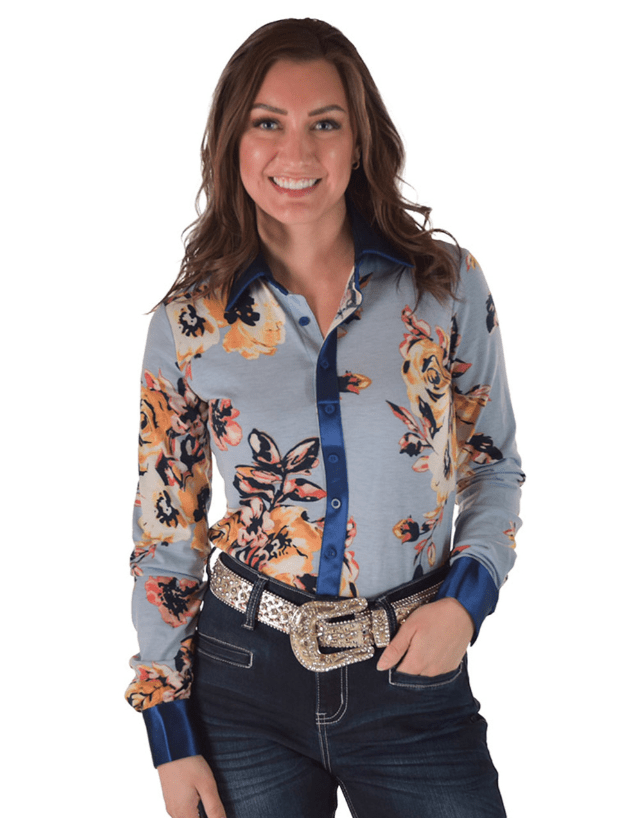 Cowgirl Tuff Sweet Bluebell Breeze Pullover Button Up