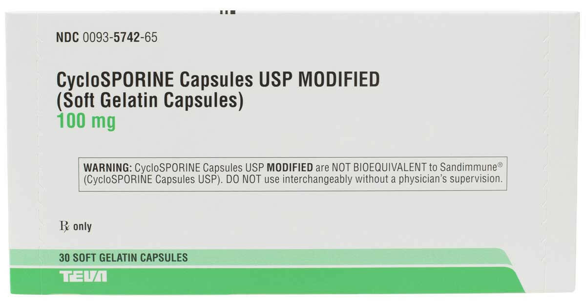 Cyclosporine modified 100-mg, 30-count, (Manufacturer may vary)