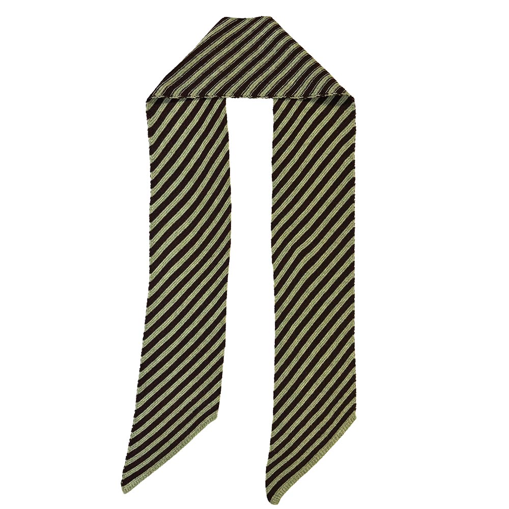 Long Diagonal Taoered Ends Striped Scarf
