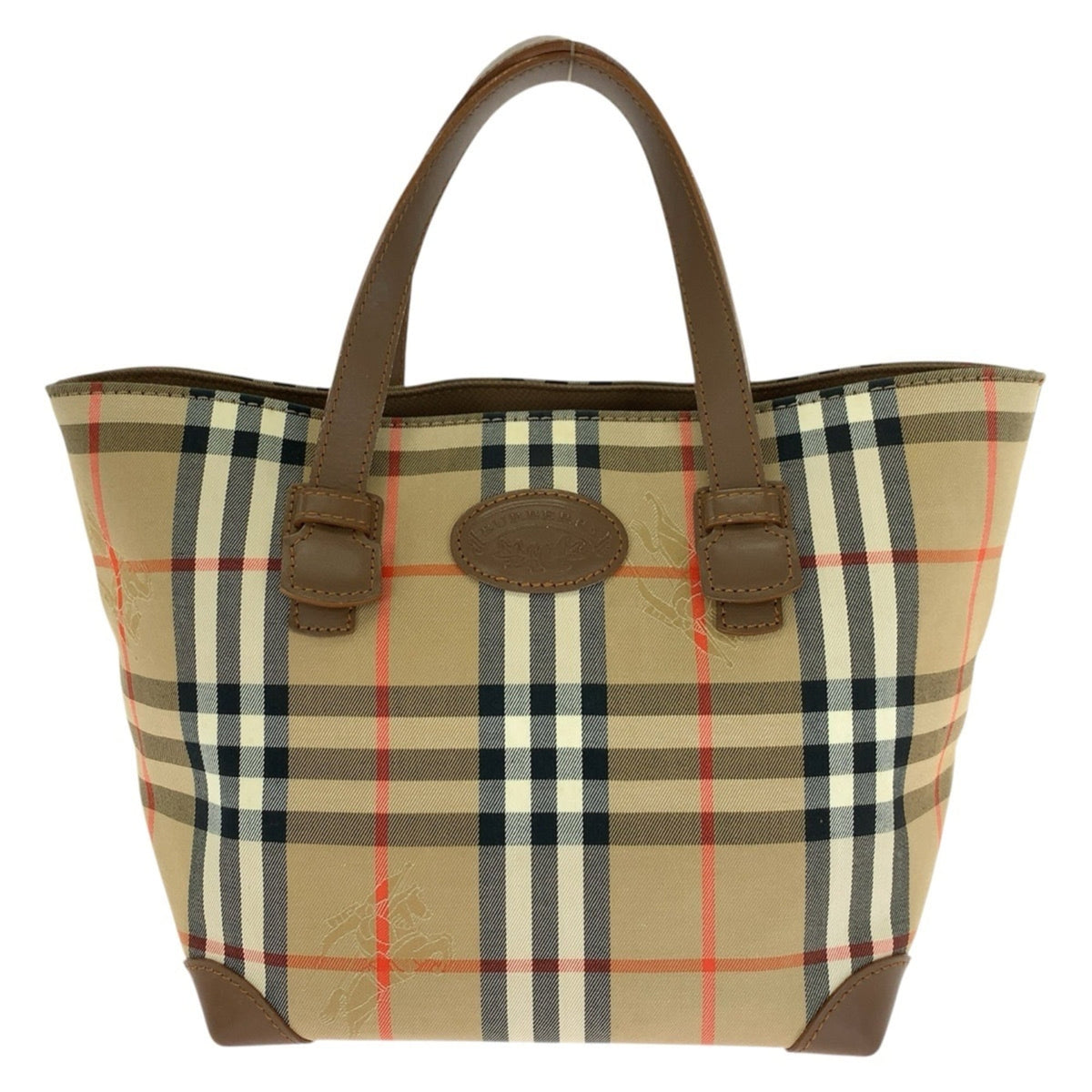Burberry  Canvas Leather Handbag Tote Bag (Pre-Owned)