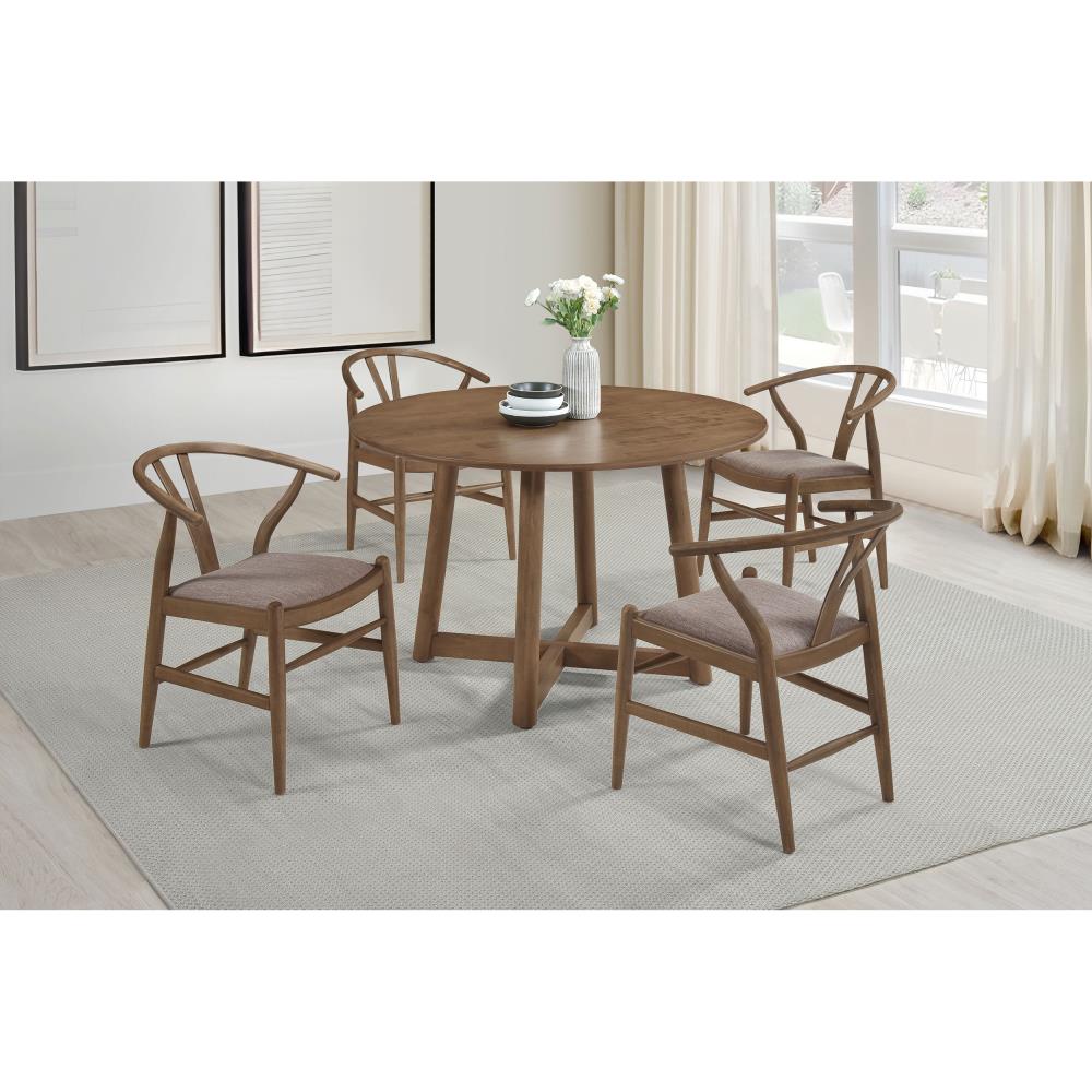 Modern Walnut Wood Wishbone Dining Chairs with Curved Backrest