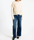 Cable Fringed Crew Neck Jumper In Lace