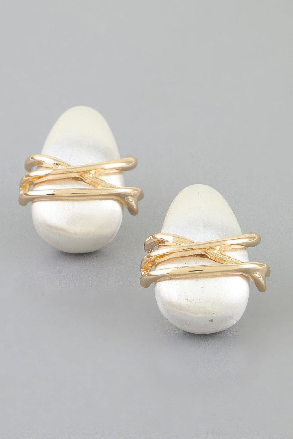 Modern Cross Stone Earrings