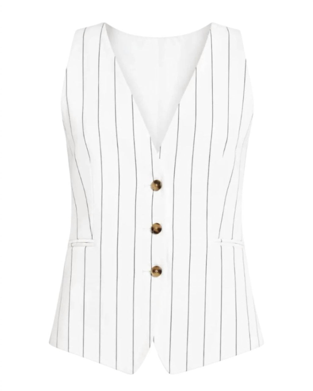 Teso Sleeveless Blazer In White Stripe