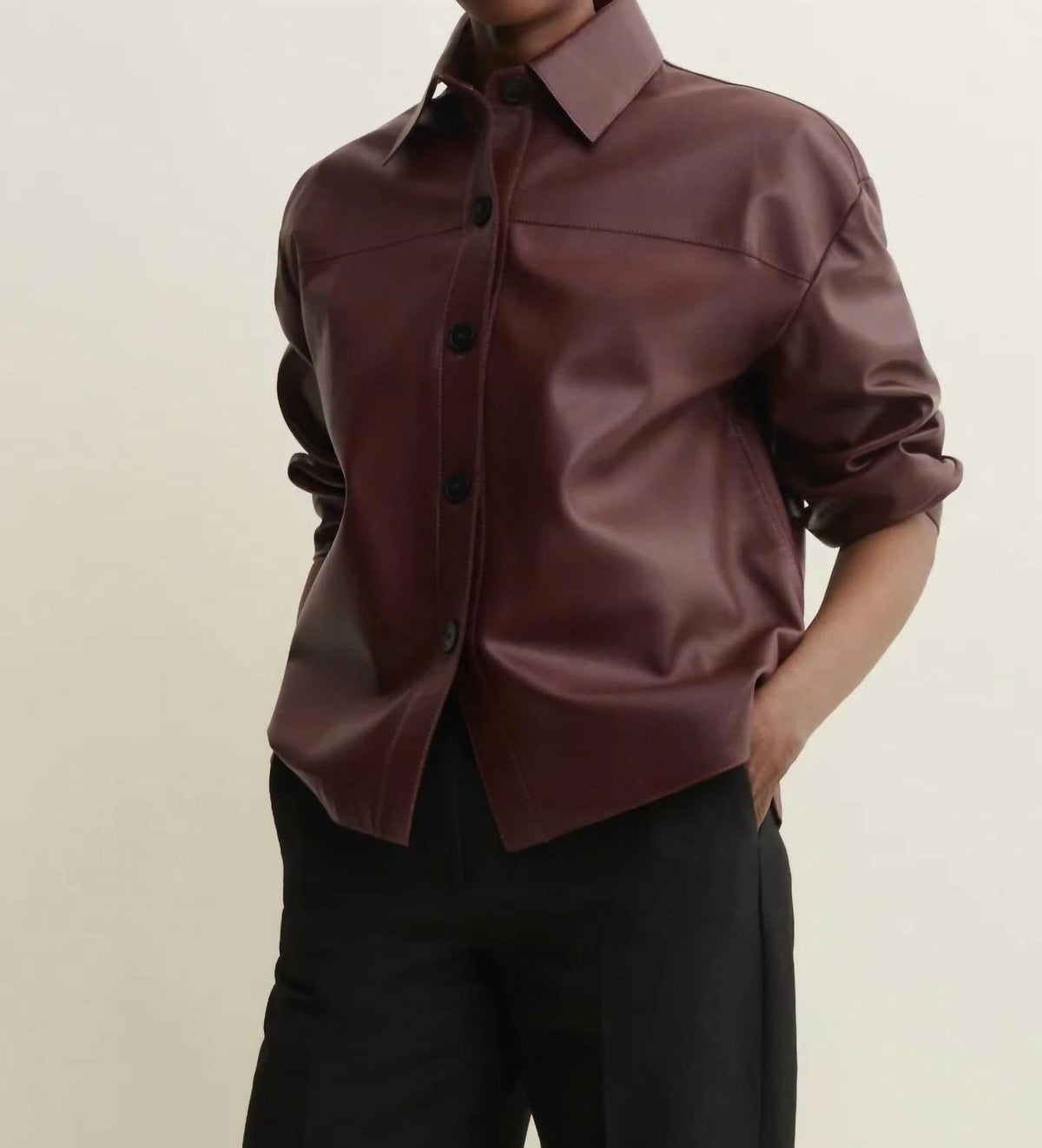 Fenna Lamb Butter Jacket In Mahogany