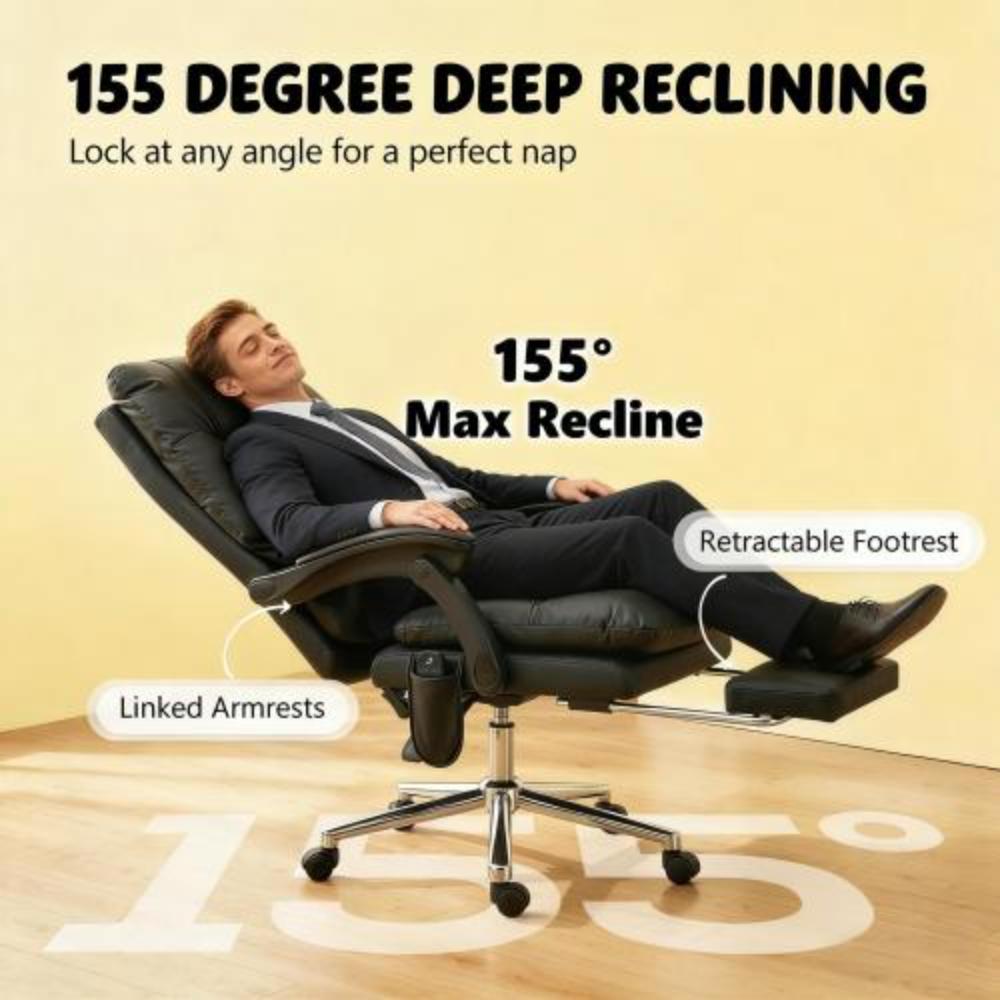 Faux Leather Office Chair with Massage Function