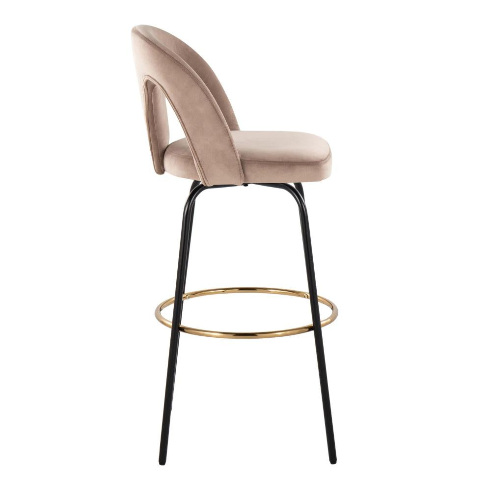 Modern Upholstered Bar Chairs with Rotating Seats
