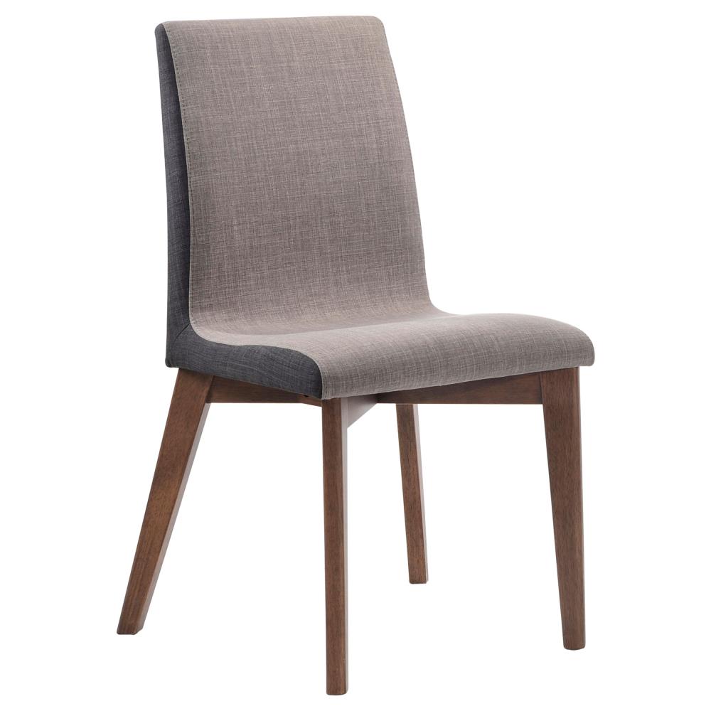 Contemporary Dining Side Chairs with Cushioned Seats and Wooden Legs