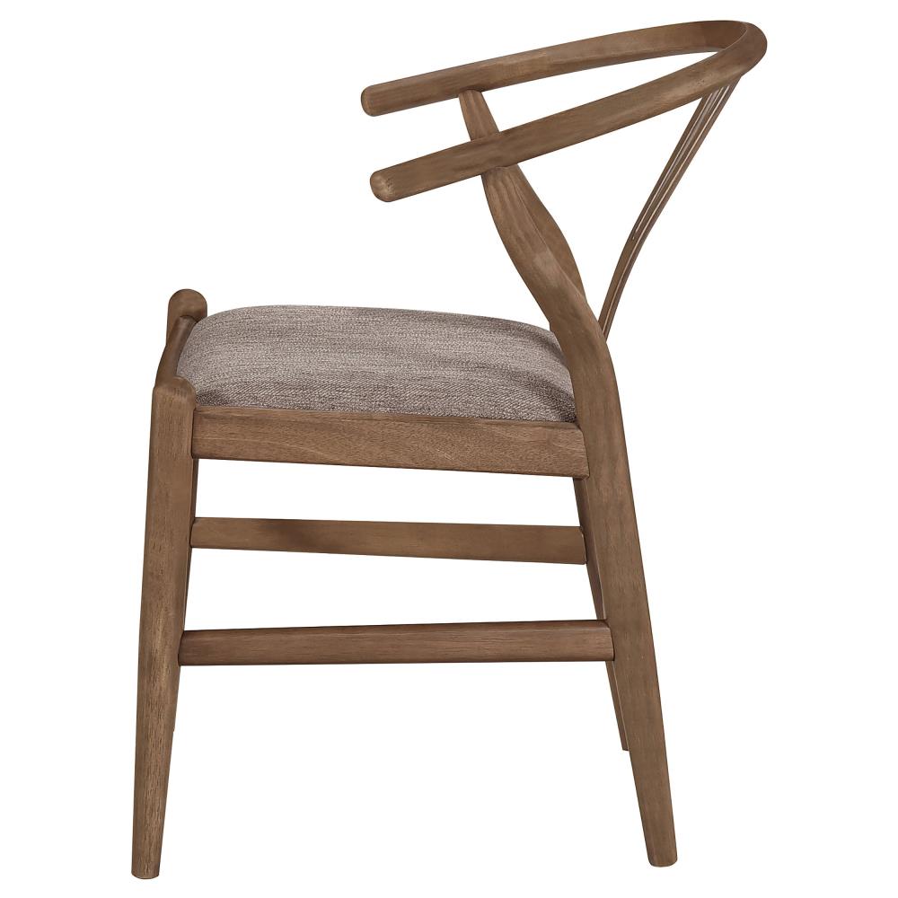 Modern Walnut Wood Wishbone Dining Chairs with Curved Backrest