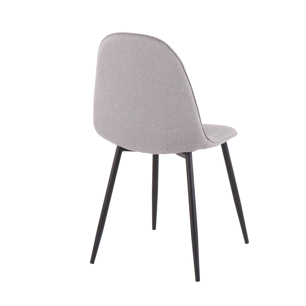 Contemporary Steel-Framed Dining Chairs with Tailored Upholstery - Set of 2