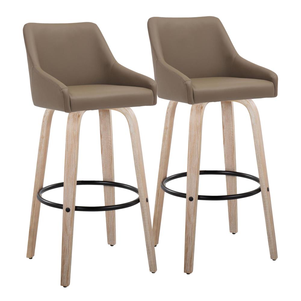 Modern Bar Chairs with Upholstered Cushions and Metal Footrests