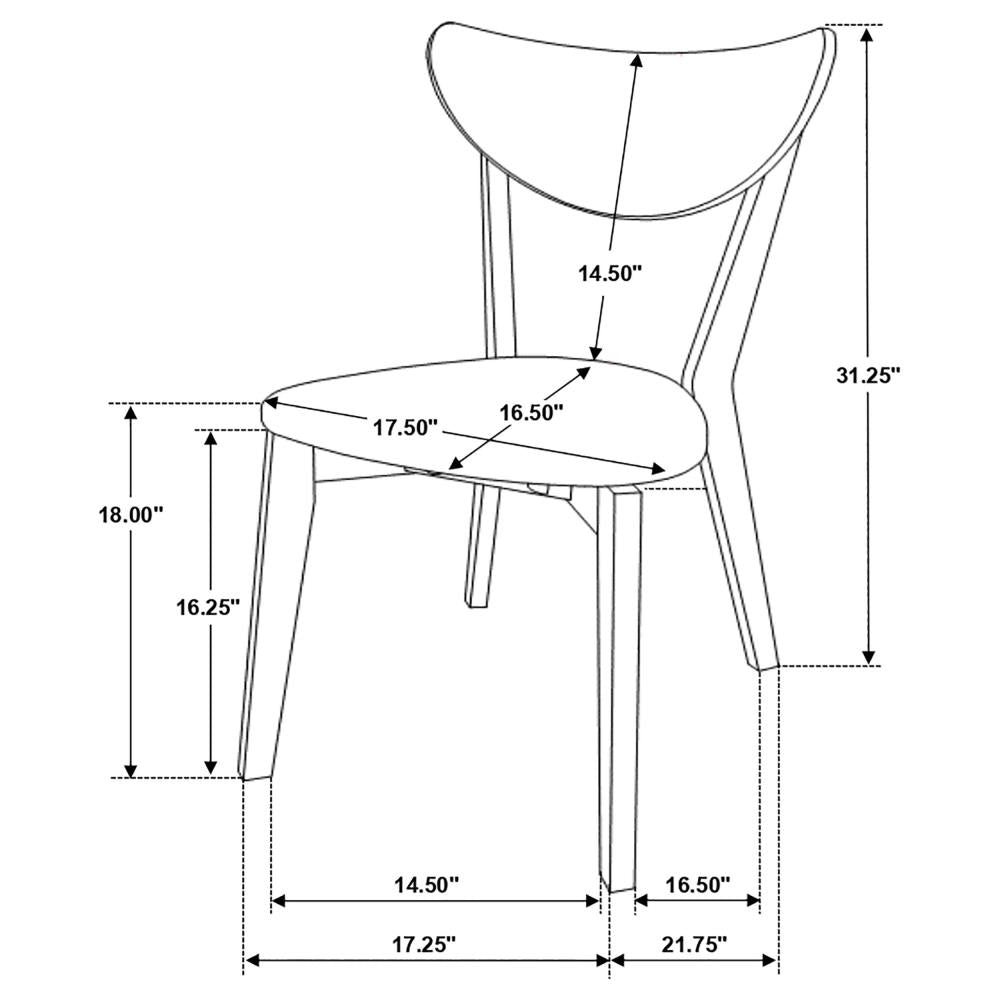 Contemporary Dining Chairs with Natural Wood Frame and Cushioned Upholstery