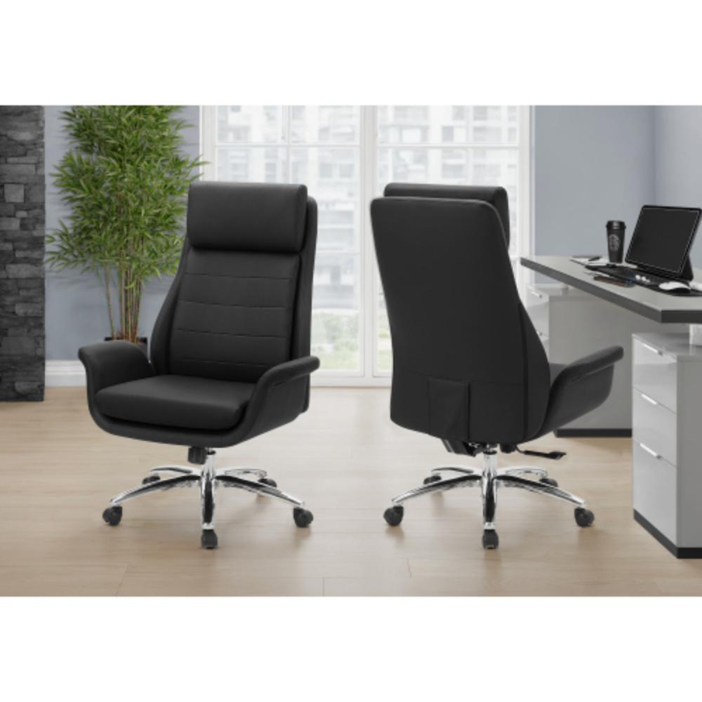 PU Leather Office Chair with Chrome Metal Base