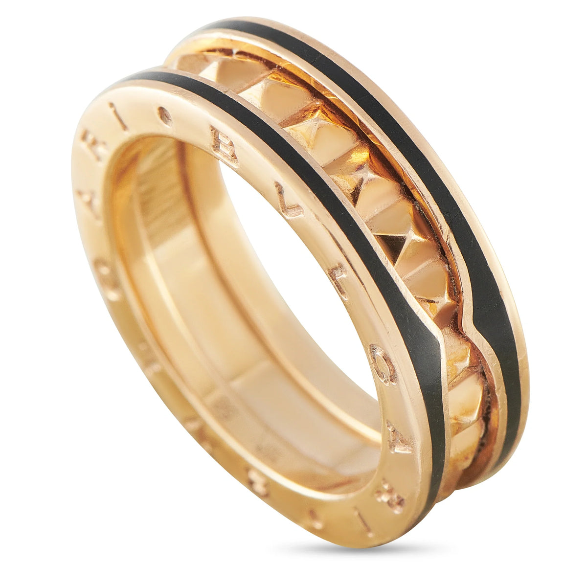 Bvlgari B.zero1 18K Rose Gold Ceramic Ring BV15-090226
