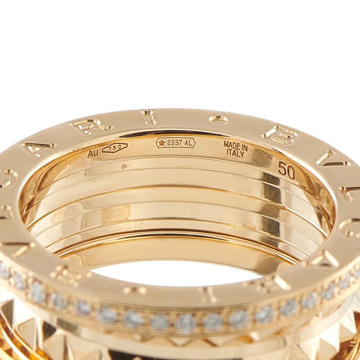 Bvlgari B.Zero1 18K Yellow Gold 0.67ct Diamond Ring BV07-0813216